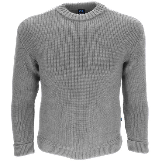 Hochwertiger Merino-Rundhals-Troyer aus 100% Merinowolle in der Farbe Hellgraumeliert - Hellgraumeliert