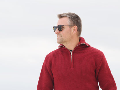 Merino-Troyer mit Metall-Zip