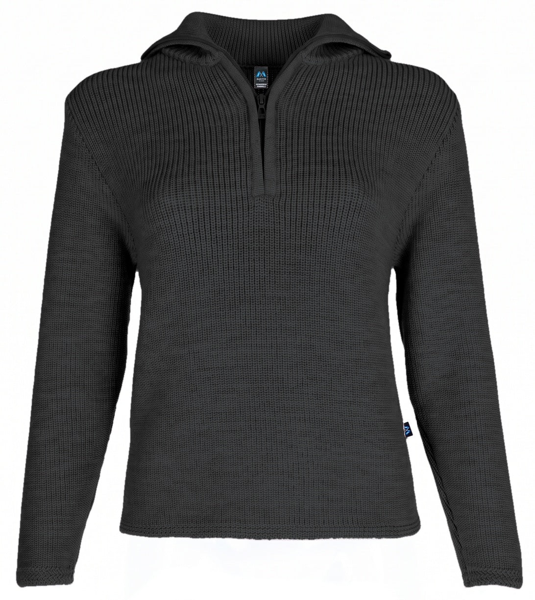 Hochwertiger Damen-Troyer aus reiner Merinowolle in der Farbe Anthrazitmeliert