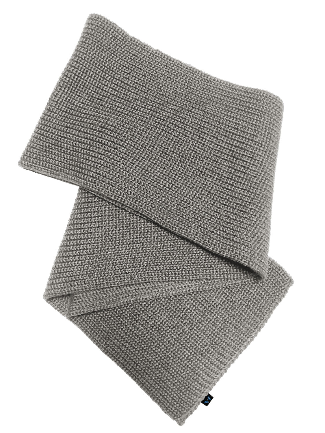 Blauer Peter Schal aus 100 % Schurwolle – weicher Strickschal in Hellgrau aus nachhaltiger Fertigung