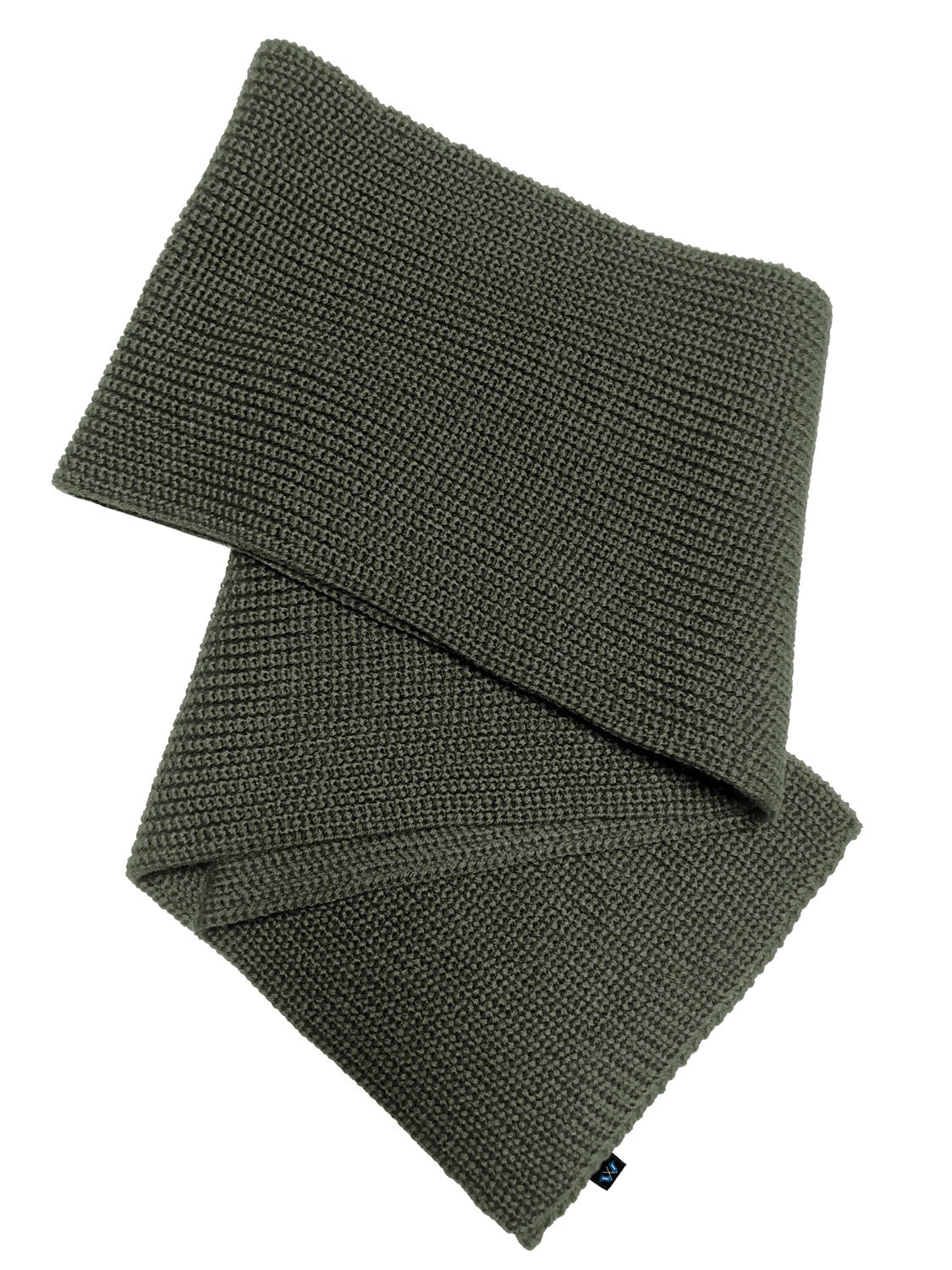 Blauer Peter Schal aus 100 % Schurwolle – weicher Strickschal in Oliv aus nachhaltiger Fertigung