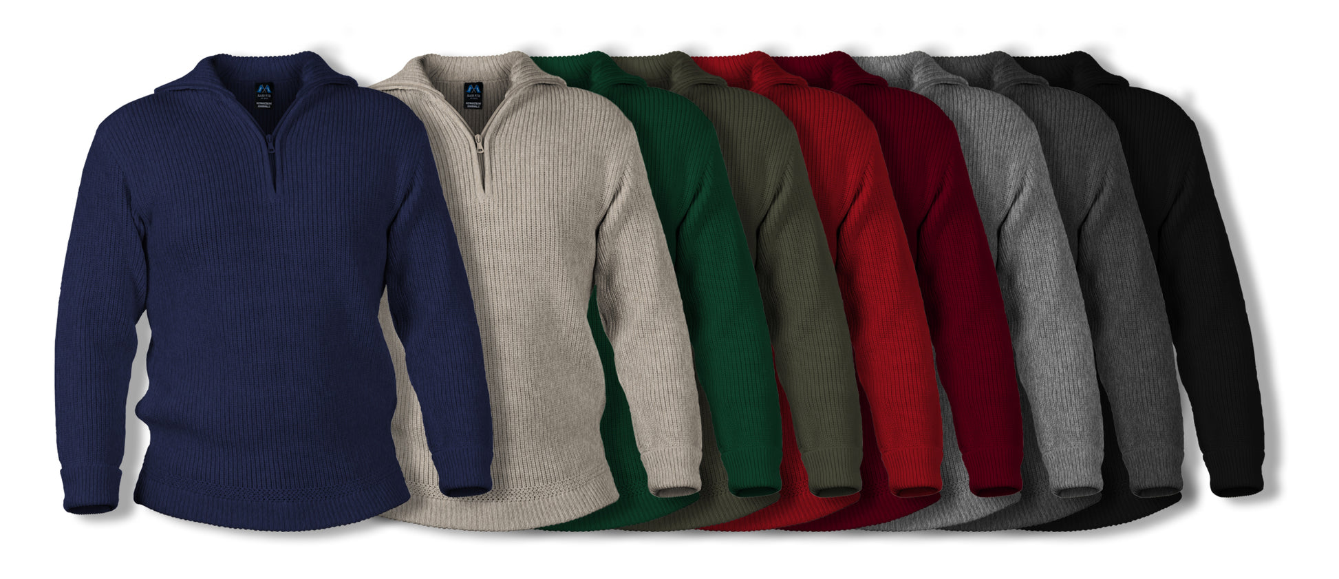 Übersicht Troyer-Seemannspullover aus 100% Schurwolle in allen Farbvariationen