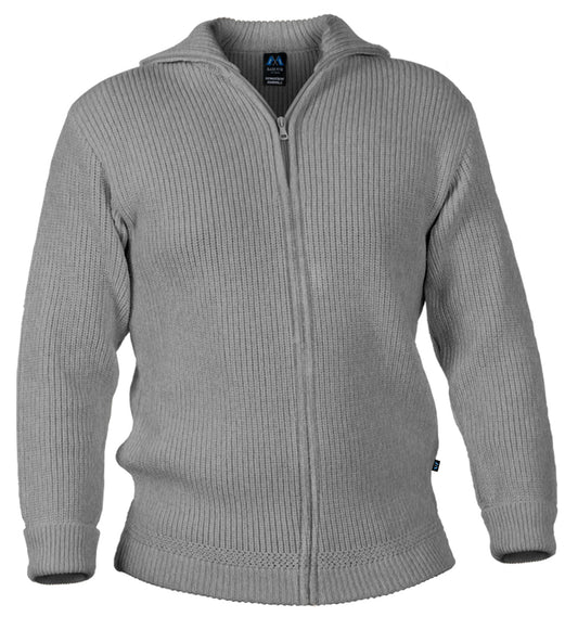 Hochwertige Merino-Troyer-Jacke aus 100% Merinowolle in der Farbe Hellgraumeliert - Hellgraumeliert