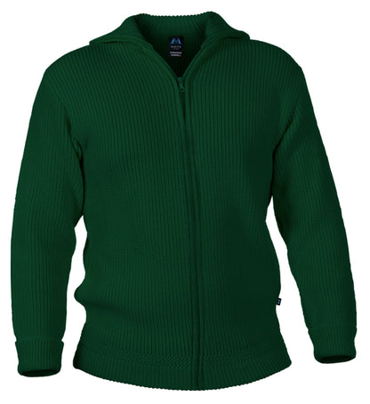 Hochwertige Merino-Troyer-Jacke aus 100% Merinowolle in der Farbe Tannengrün