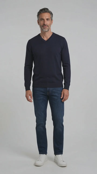 Merino-V-Pullover