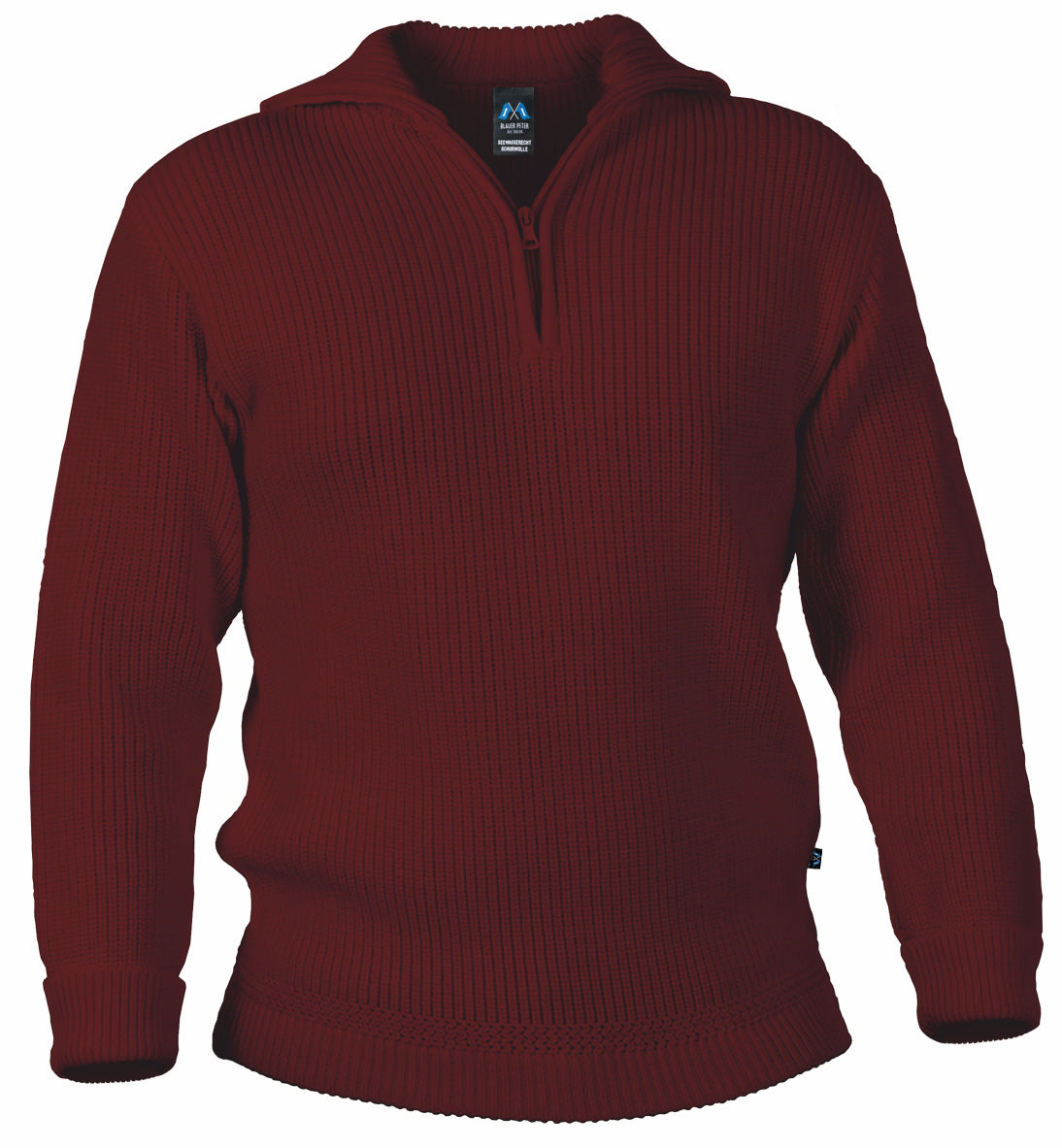 Hochwertiger Merino-Kinder-Troyer aus 100% Merinowolle in der Farbe Weinrot